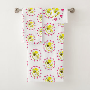 Serviettes de bain set Valentine's Day Bumblebee