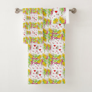 Serviettes de bain set Valentine's Day Teddy Bear