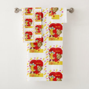 Serviettes de bain set Valentine's Day Vintage