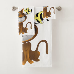 Serviettes de bain sets de chat poisson