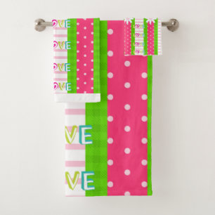 Serviettes de bain sets Saint Valentin Amour