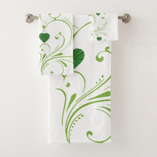 Serviettes de bain St. Patrick Jour Jeux Floral (En situation)
