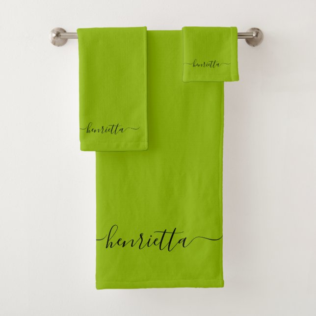Serviettes De Bain Vert Pomme Élégant Et Élégant (En situation)