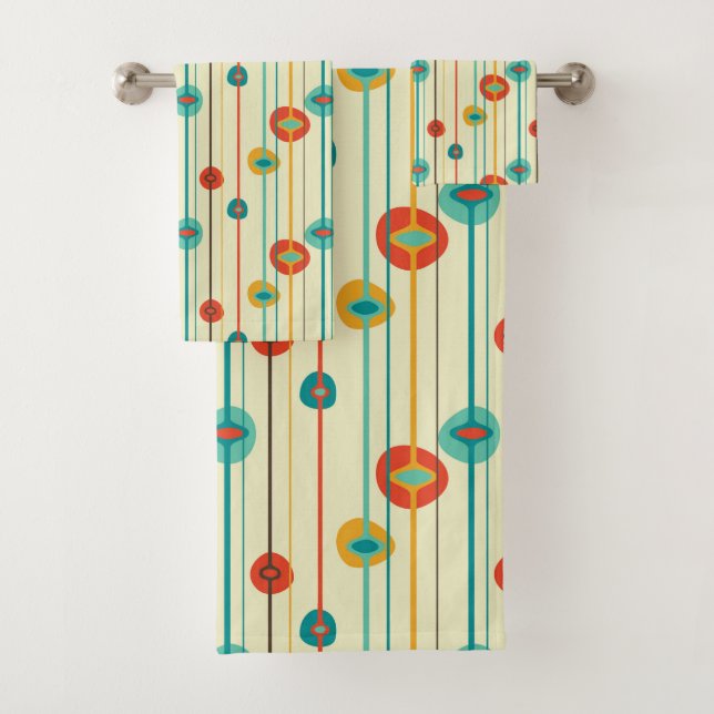 Serviettes De Bains Modernes Du Milieu Du Siècle (En situation)