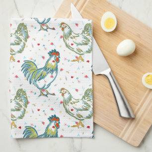 Serviettes de coqs et poules