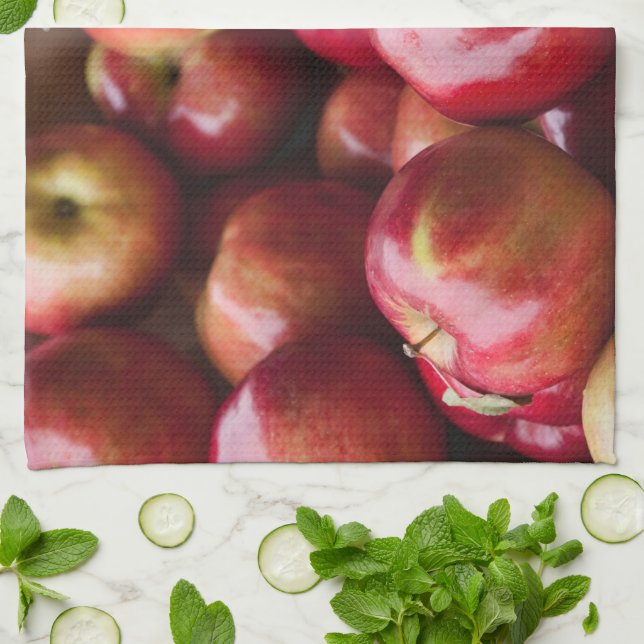Serviettes de cuisine à la pomme rouge (Plié)