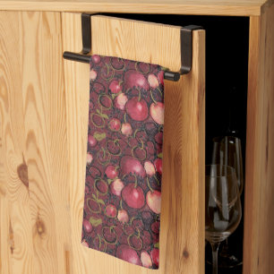 Serviettes de cuisine aux pommes rouges