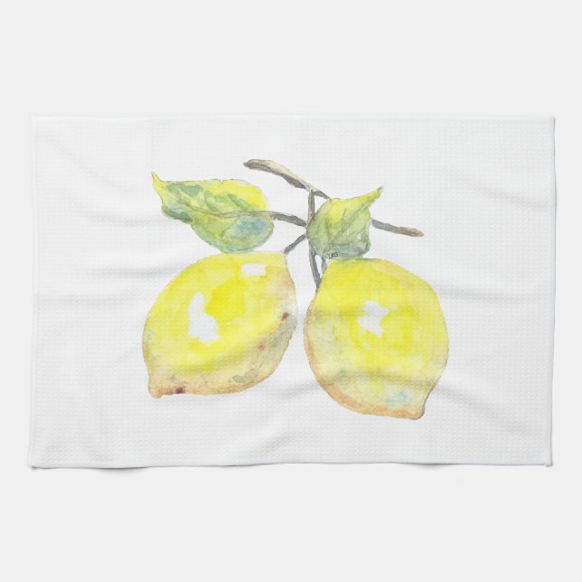 Serviettes de cuisine avec les citrons jaunes (Horizontal)