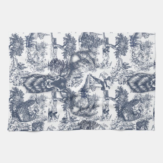 Serviettes de cuisine Blue Toil Deer (Horizontal)