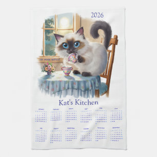 Serviettes de cuisine Calendrier 2026 de l'heure d