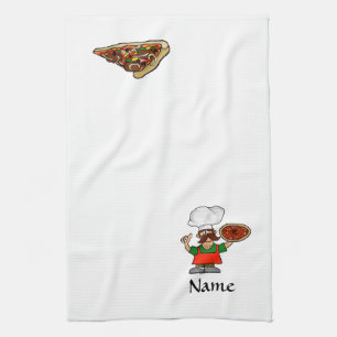 Serviettes de cuisine d'amusement de pizza à