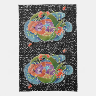 Serviettes de cuisine de loutres de mer de BINDI