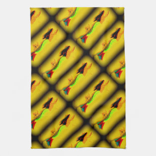 serviettes de cuisine de sirènes ascendantes