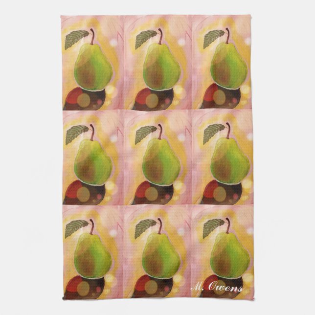 Serviettes de cuisine en poire délicieuses (Vertical)