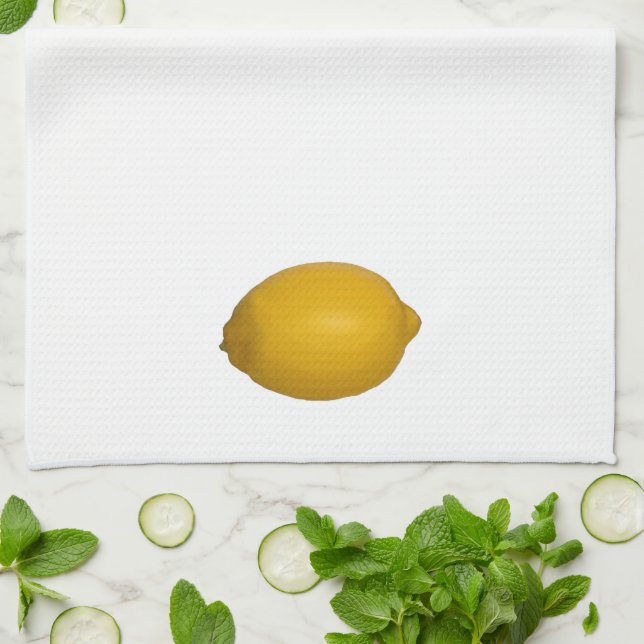 Serviettes de cuisine entièrement Ripe Lemon Peint (Plié)