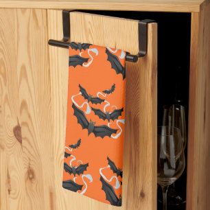 Serviettes de cuisine Halloween chauves-souris