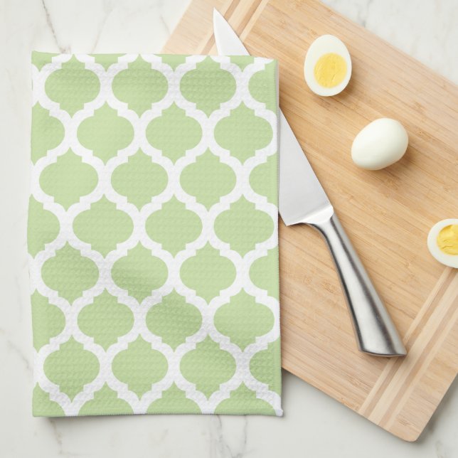 Serviettes de cuisine Motif marocaine verte (Quart Plié)