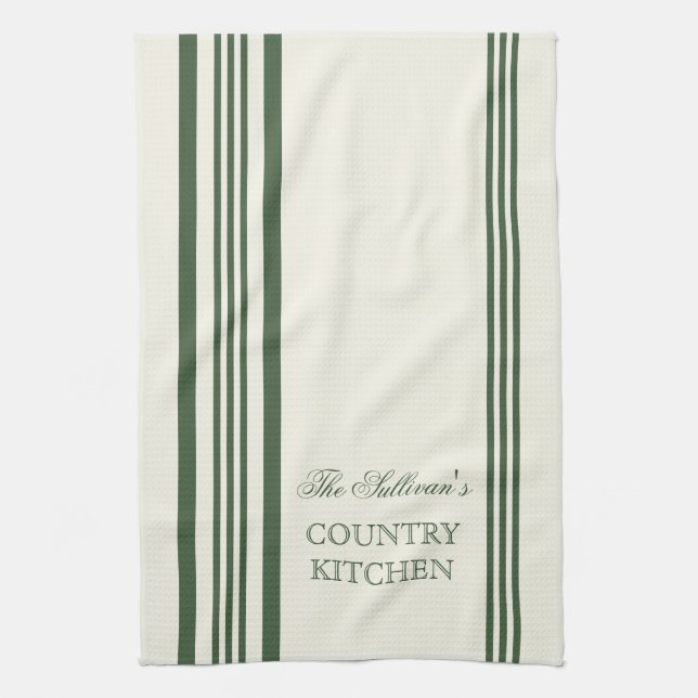 Serviettes de cuisine personnalisées à rayures de  (Vertical)