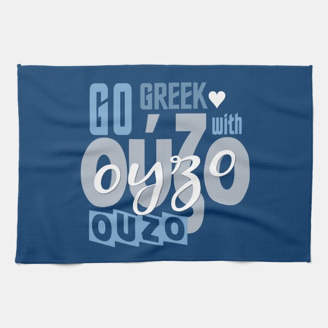 serviettes de cuisine personnalisées OUZO (Horizontal)