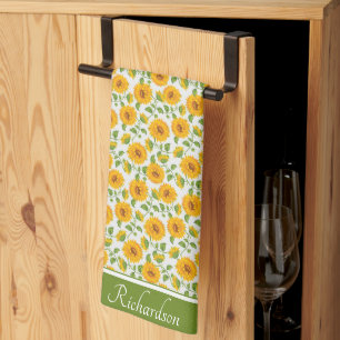 Serviettes de cuisine personnalisées Sunflowers