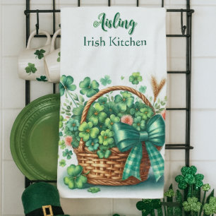 Serviettes de cuisine personnalisées Trèfle irland