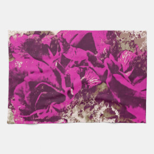 Serviettes de cuisine Rose violet aquarelle