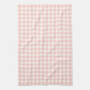 Serviettes de cuisine roses de motif de guingan de