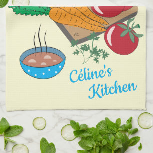 Serviettes de cuisine soupe de légumes avec nom