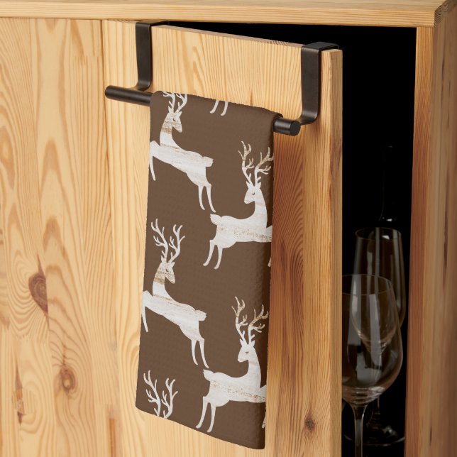 Serviettes de cuisine Whimsical Rustic Deer (Pliage en tiers)