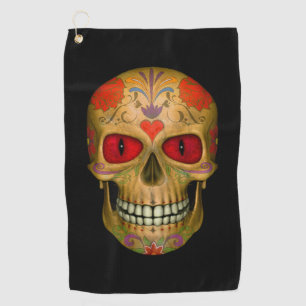 Serviettes de golf Zombie Undead Zombie Crâne rou