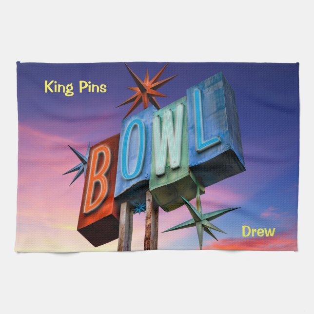 Serviettes de l'équipe de Bowling King Pins (Horizontal)