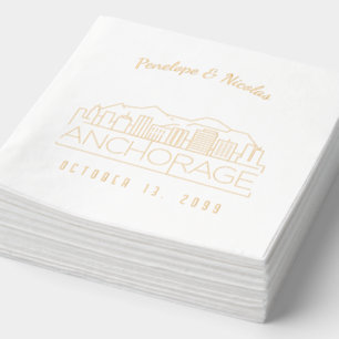 Serviettes de Mariage d'ancrage d'huile d'or perso