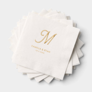Serviettes de Mariage étampé à huile de monogramme