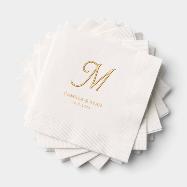 Serviettes de Mariage étampé à huile de monogramme (Insitu (empilé))