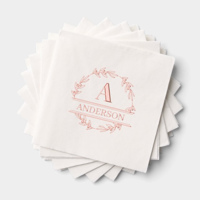 Serviettes de monogramme de couronne étamée à huil (Insitu (empilé))