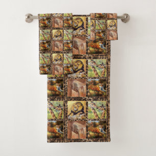 Serviettes de motif pour animaux tribaux africains