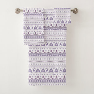 Serviettes de Noël pourpres scandinaves d'hiver no
