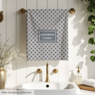 Serviettes de nom personnalisé chic classiques gri