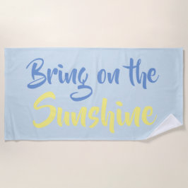 Serviettes de plage bleu jaune soleil