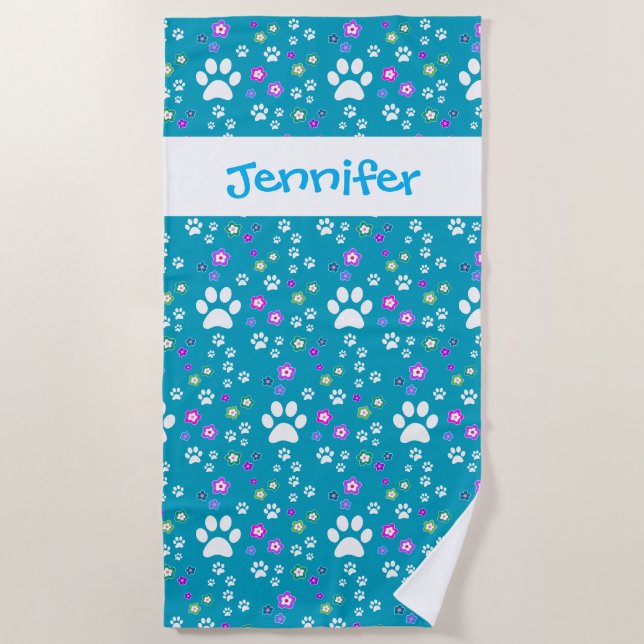 Serviettes de plage personnalisées, design Emprein (Devant)