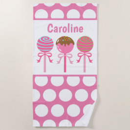 Serviettes de plage personnalisées Yummy Pink Cake