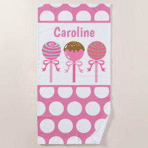 Serviettes de plage personnalisées Yummy Pink Cake
