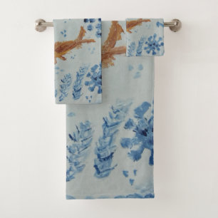 Serviettes de poisson à la baguette bleue blanche 