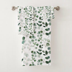 SERVIETTES DE SALLE DE BAINS EN BOTANIQUE VERTE DE