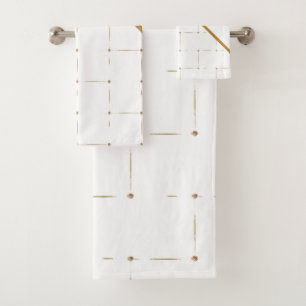 SERVIETTES DE SALLE DE BAINS EN PANNEAU BLANC D'OR