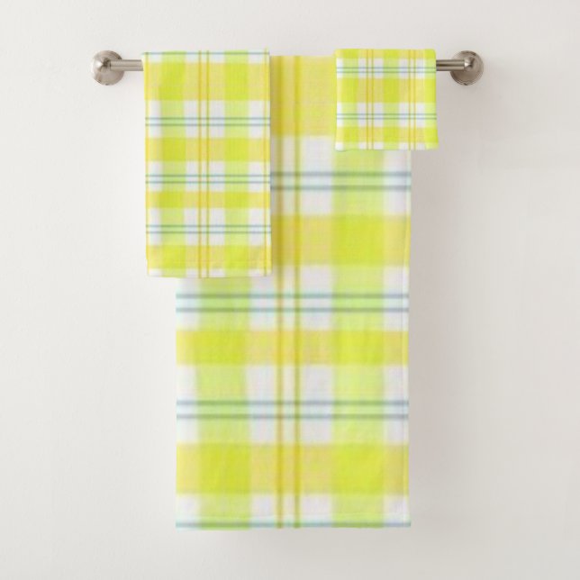 Serviettes De Salle De Bains Jeux Plaid Jaune (En situation)