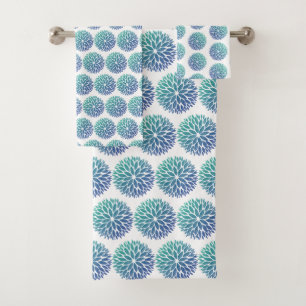 SERVIETTES DE SALLE DE BAINS TURQUOISE DE LUXE DAH