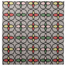 Art Nouveau Style Vintage Gris, Jaune, Rose,