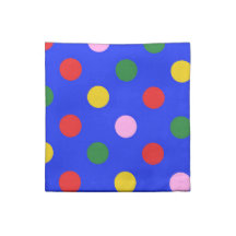Gros pois colorés sur fond bleu audacieux