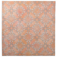 Motif en fibre métallique gris argenté rose orange